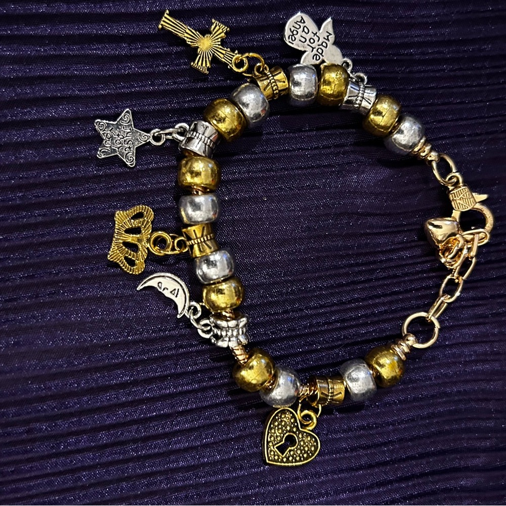 Gold and Silver Charm Bracelet